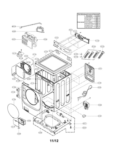 Cabinet and control panel assembly parats