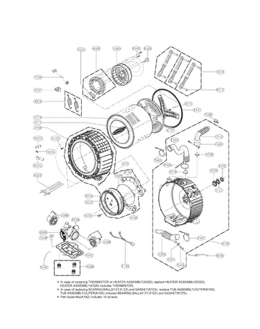 Drum and tub assembly parts