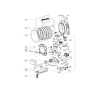 LG DLEX8000W drum and motor assembly parts diagram