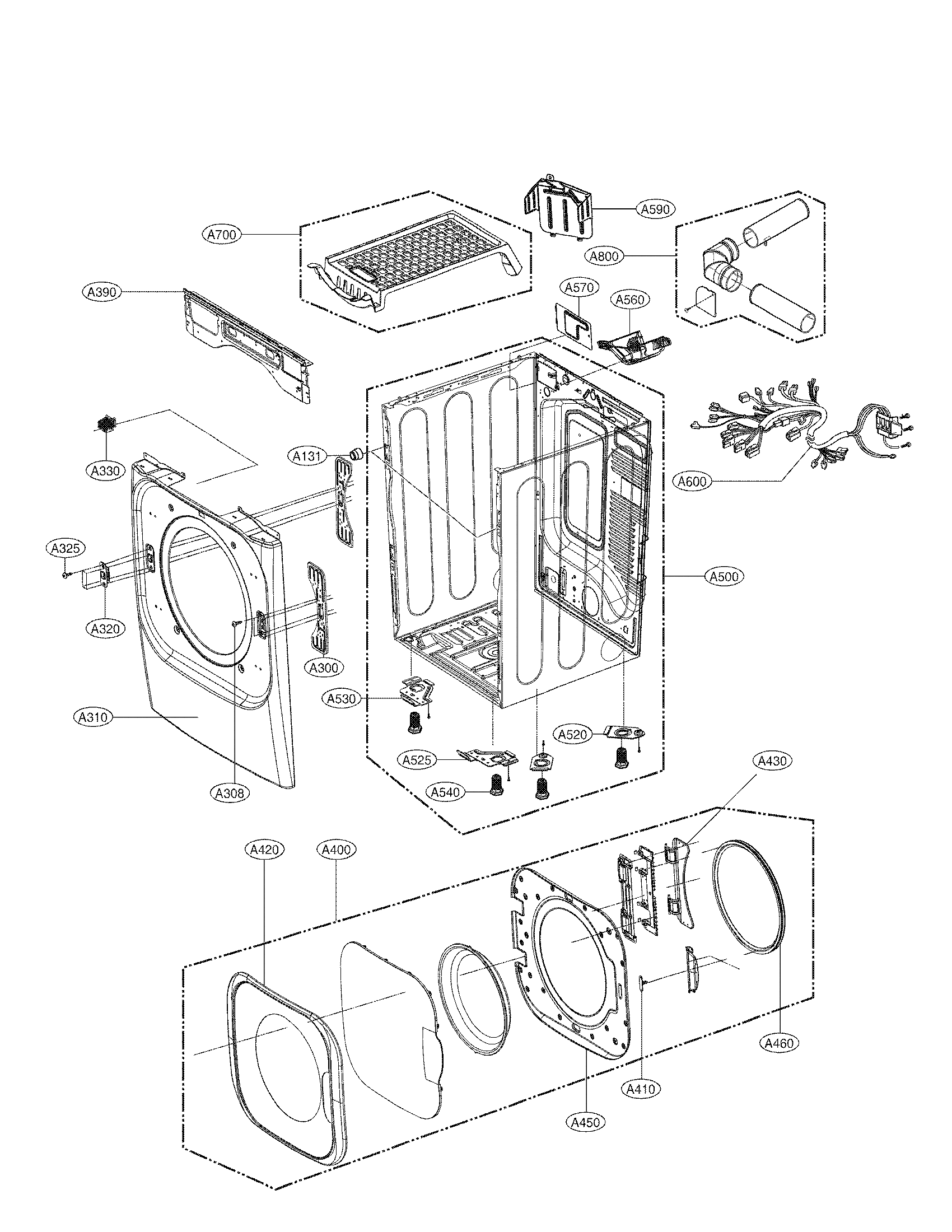 Cabinet and door assembly parts