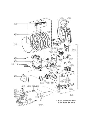 Drum and motor assembly parts