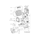 LG DLGX8001V drum and motor assembly part diagram