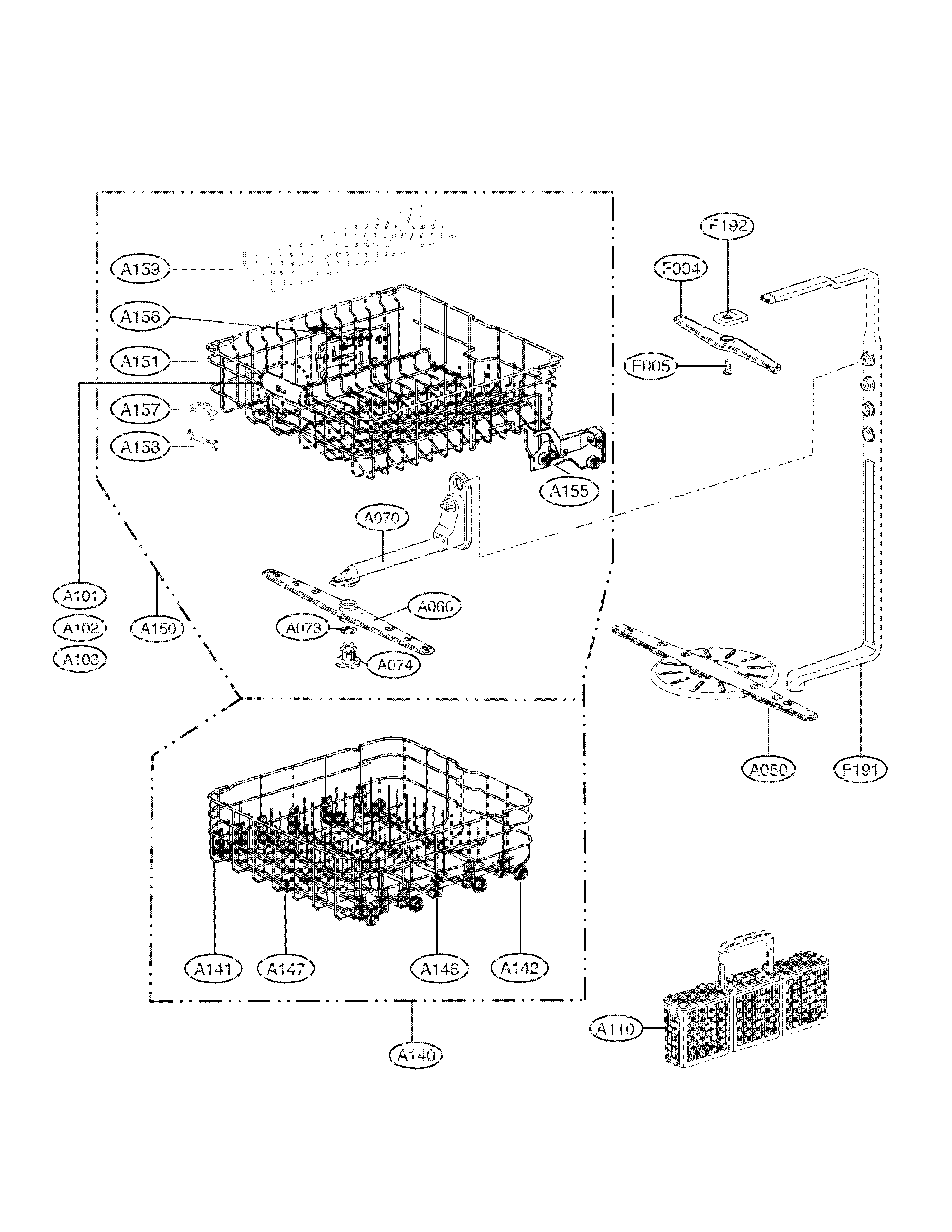 Rack assembly parts