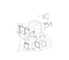 LG DLE1101W cabinet and door assembly parts diagram
