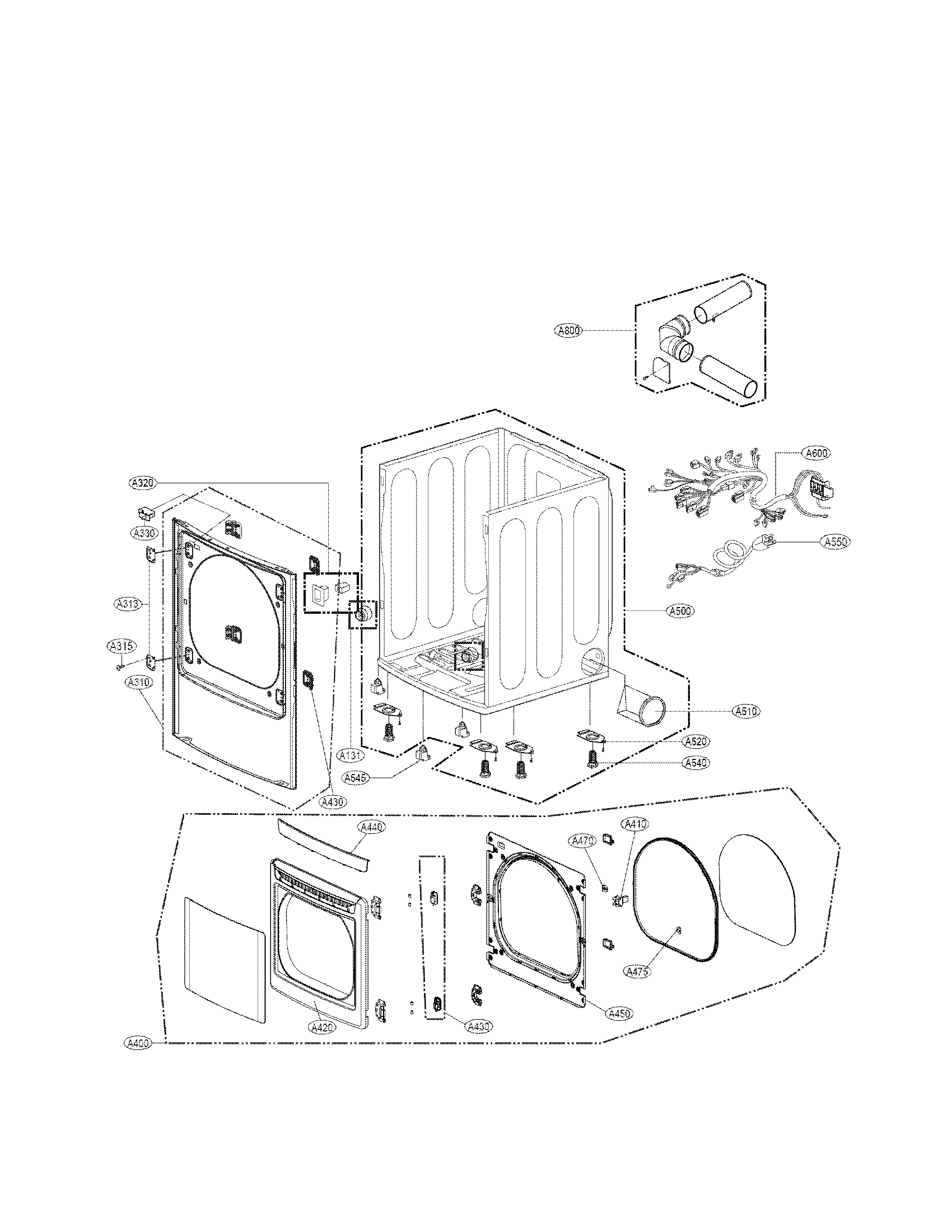 Cabinet and door assembly parts