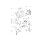 LG DLE1101W drum and motor assembly parts diagram