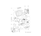 LG DLG1102W drum and motor assembly parts diagram