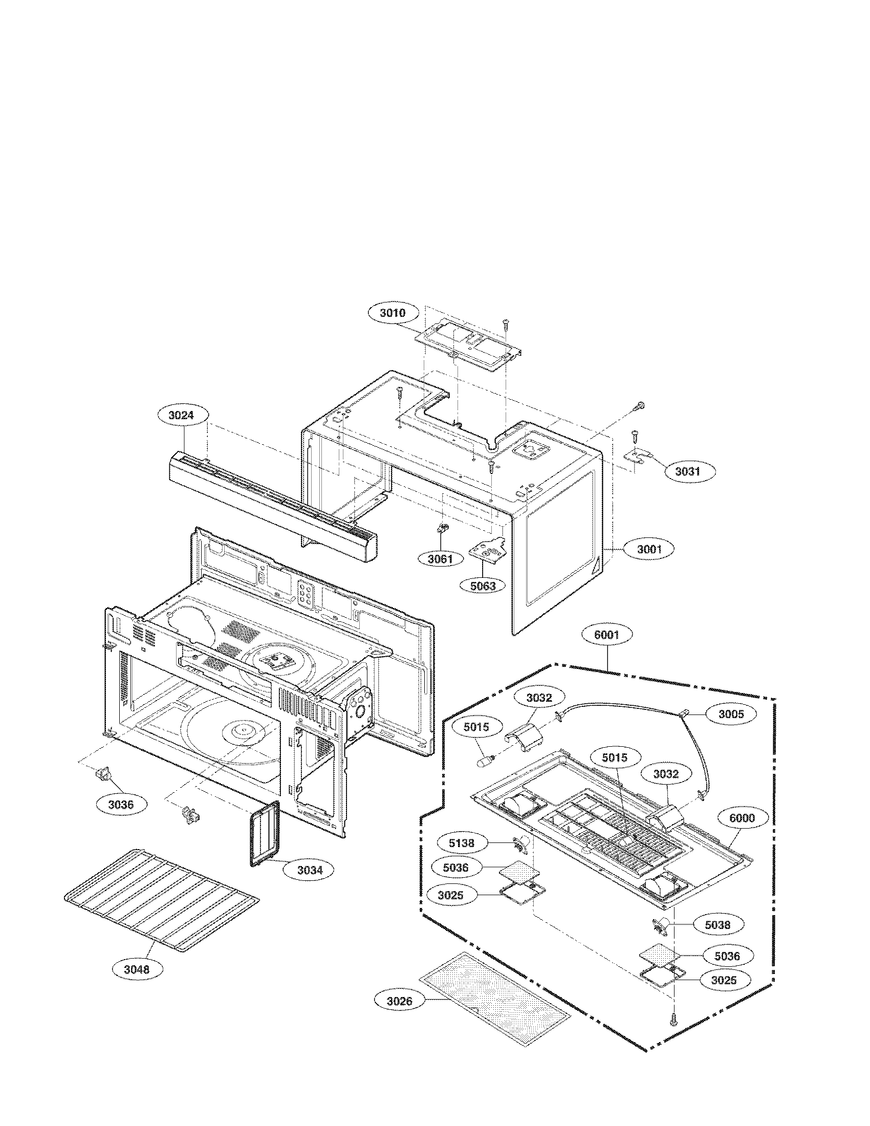 Oven cavity parats