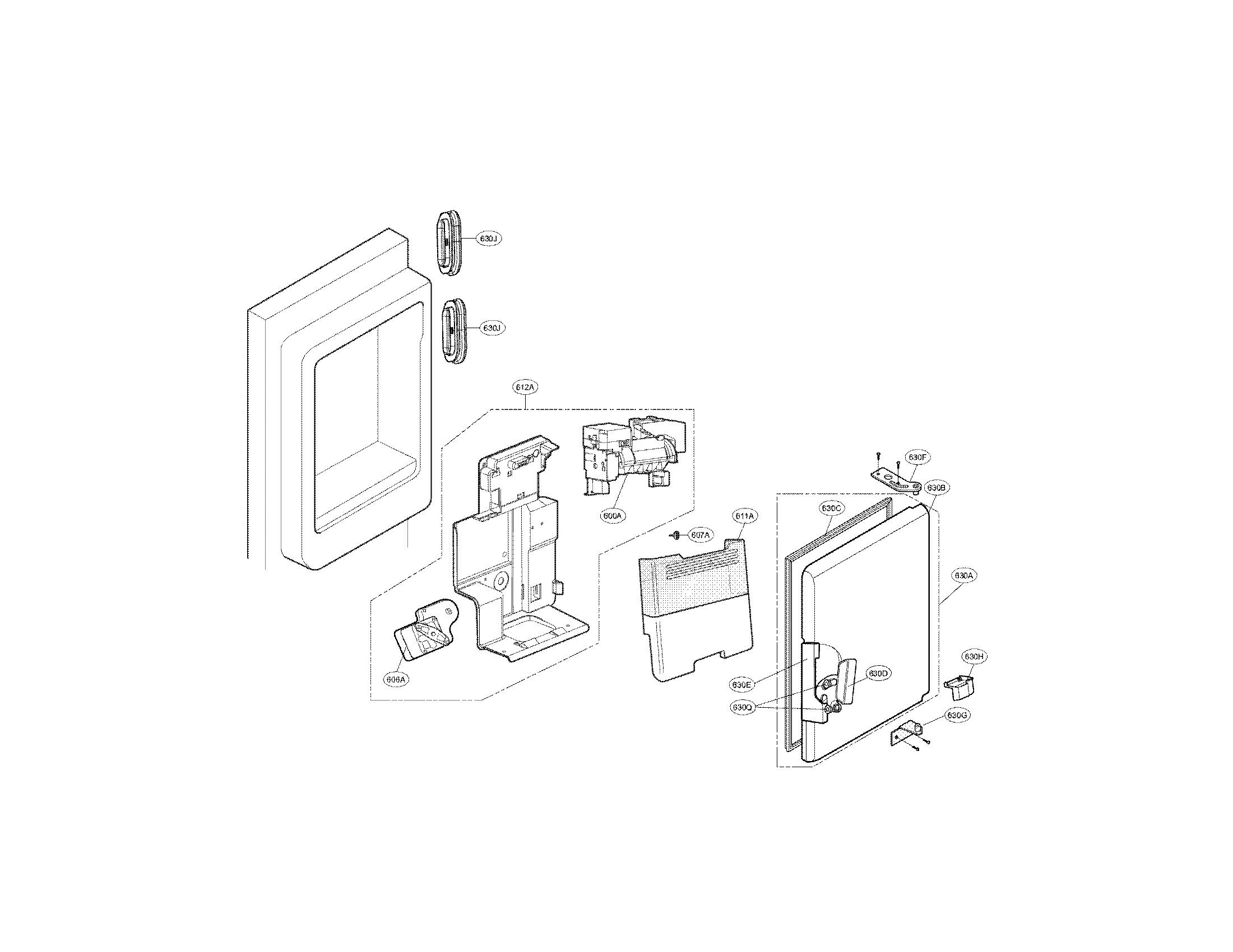 Ice maker and ice bin parts
