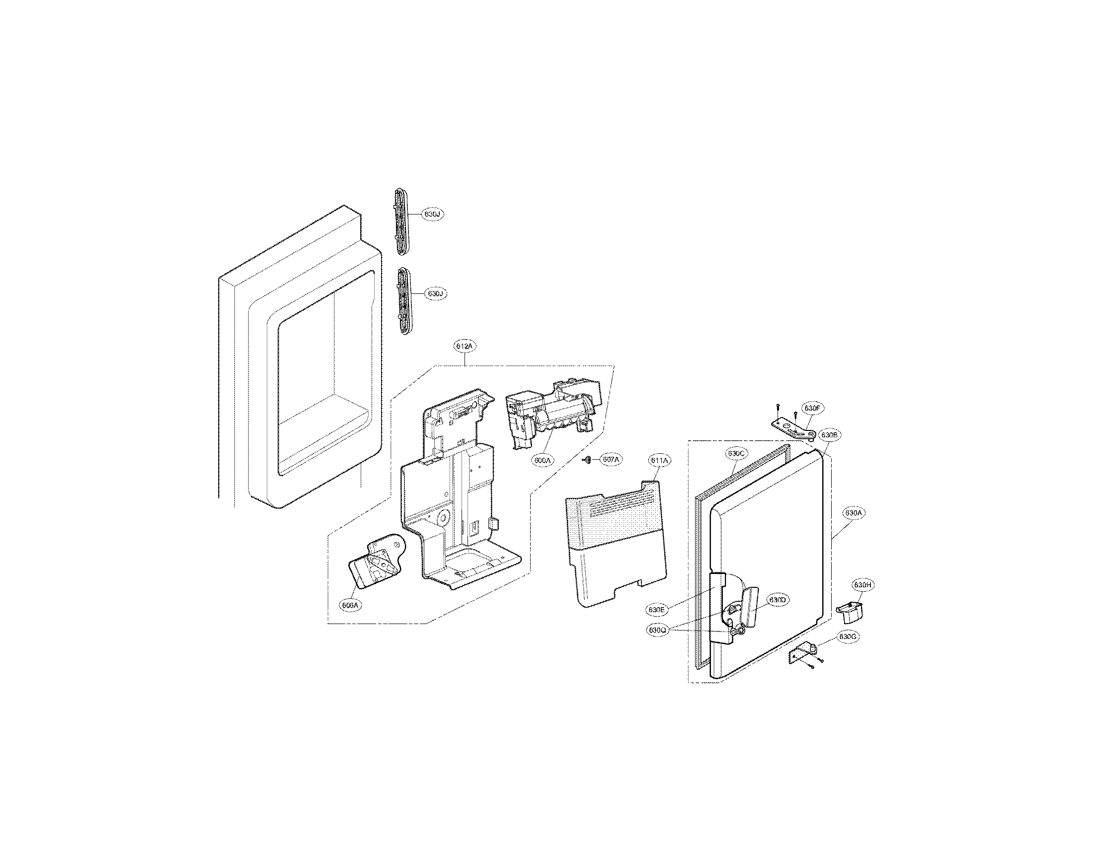 Ice maker and ice bin parts