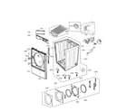 Kenmore Elite 79691473210 cabinet and door assembly parts diagram