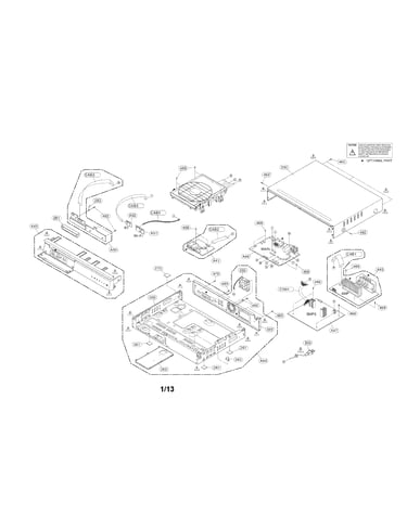 Cabinet and main frame parts