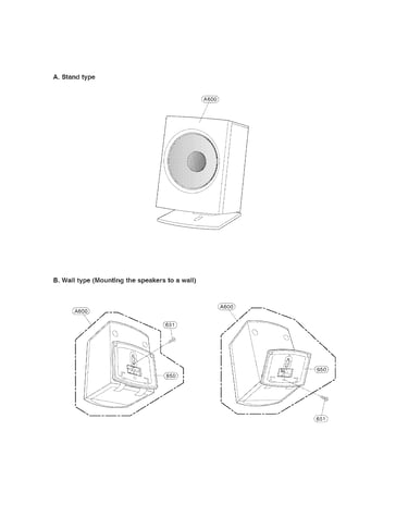 Front/rear speaker parts