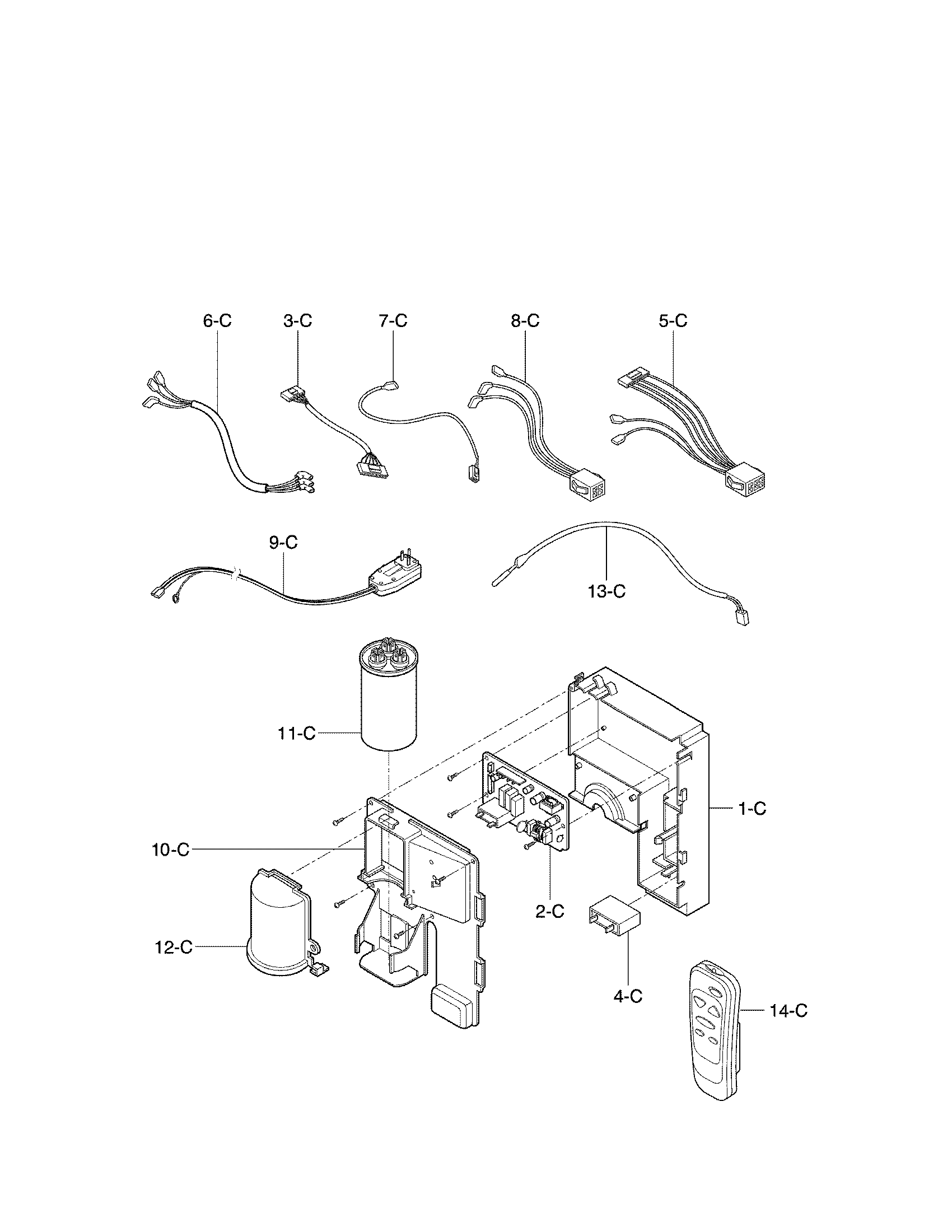 Control box assembly parts