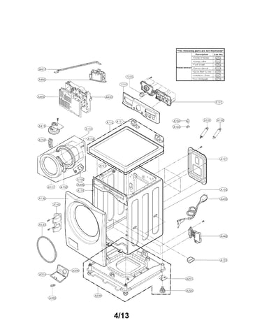 Cabinet and control panel assembly parts