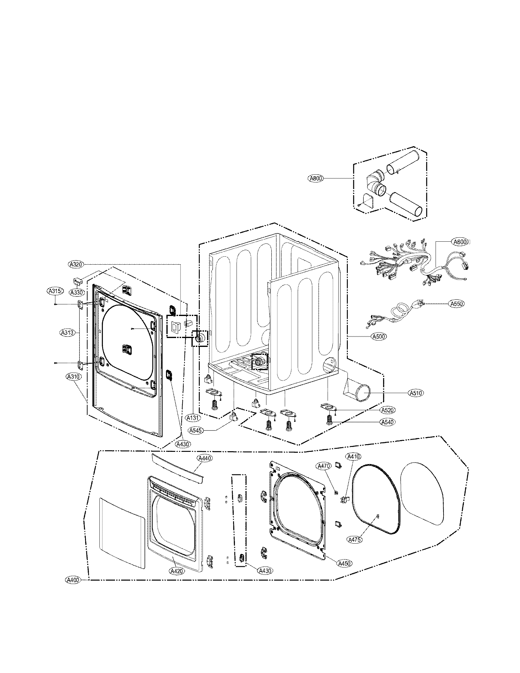Cabinet and door assembly parts