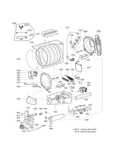 Drum and motor assembly parts