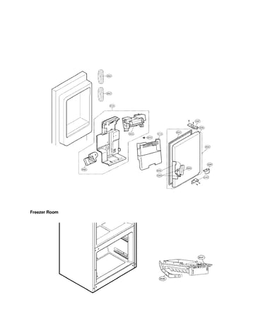 Ice maker and ice bin parts