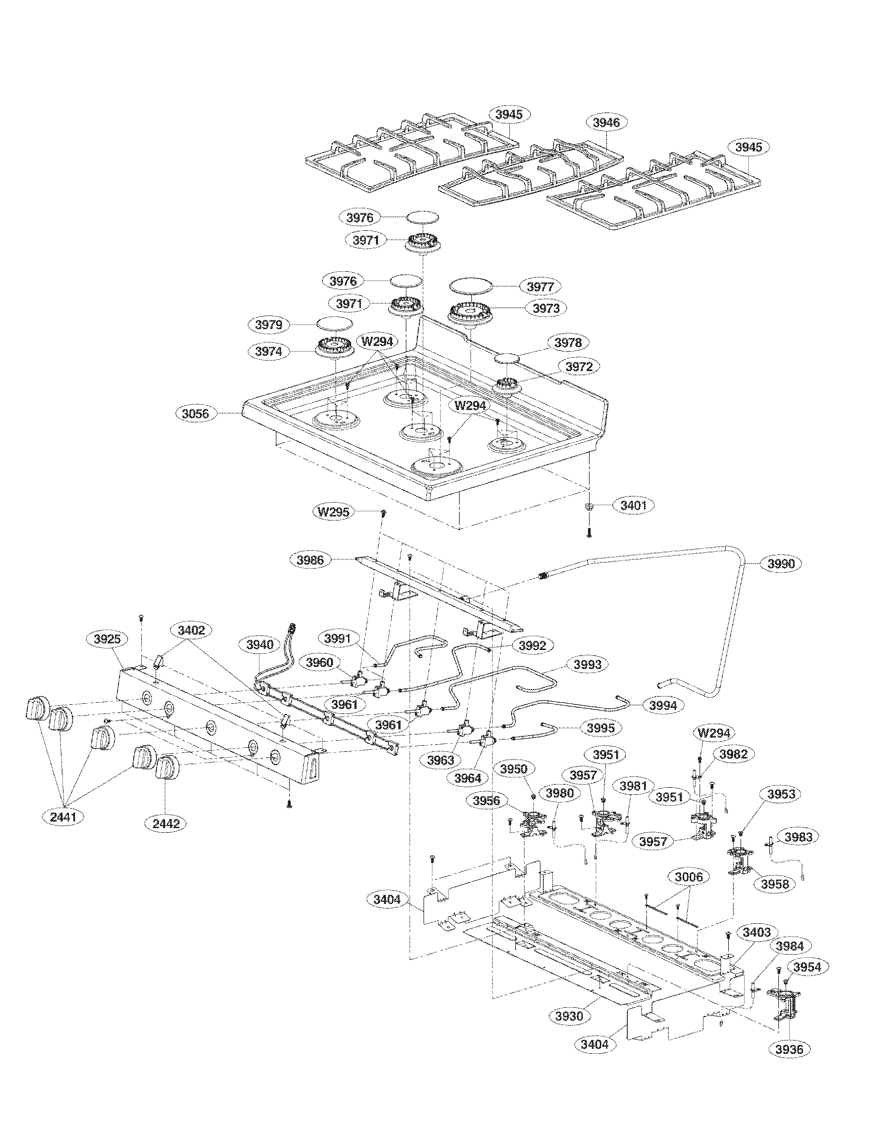Cooktop parts