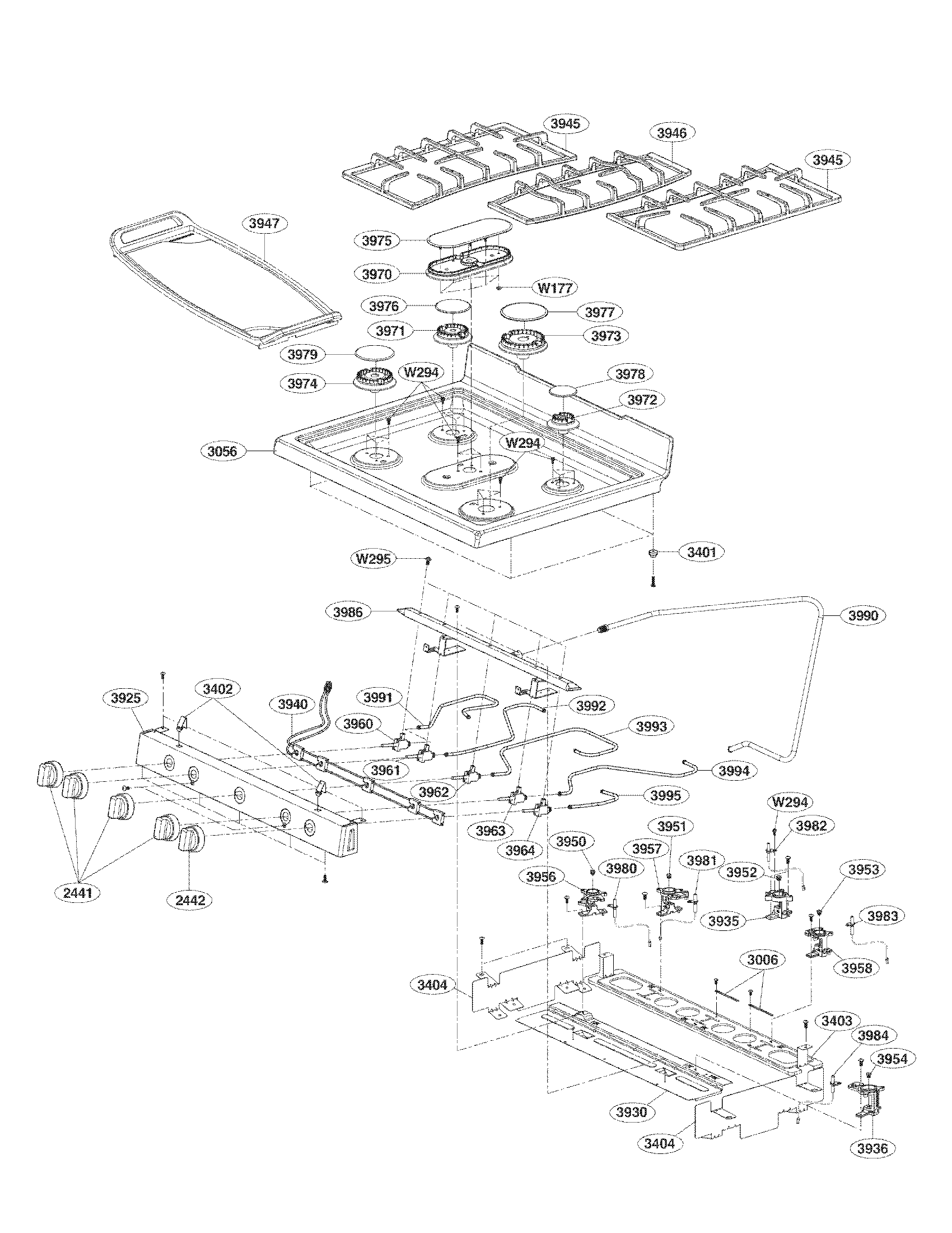 Cooktop parts