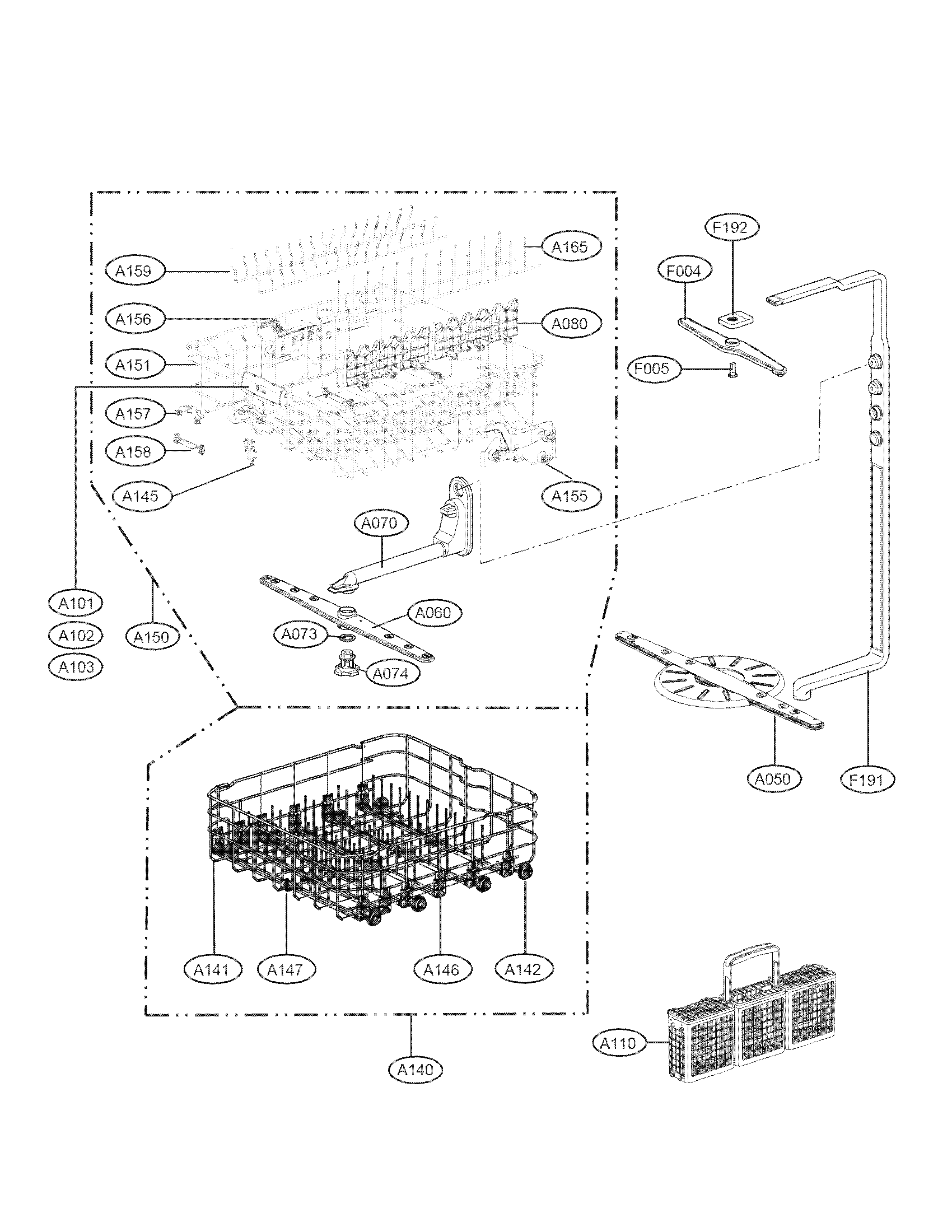 Rack assembly parts