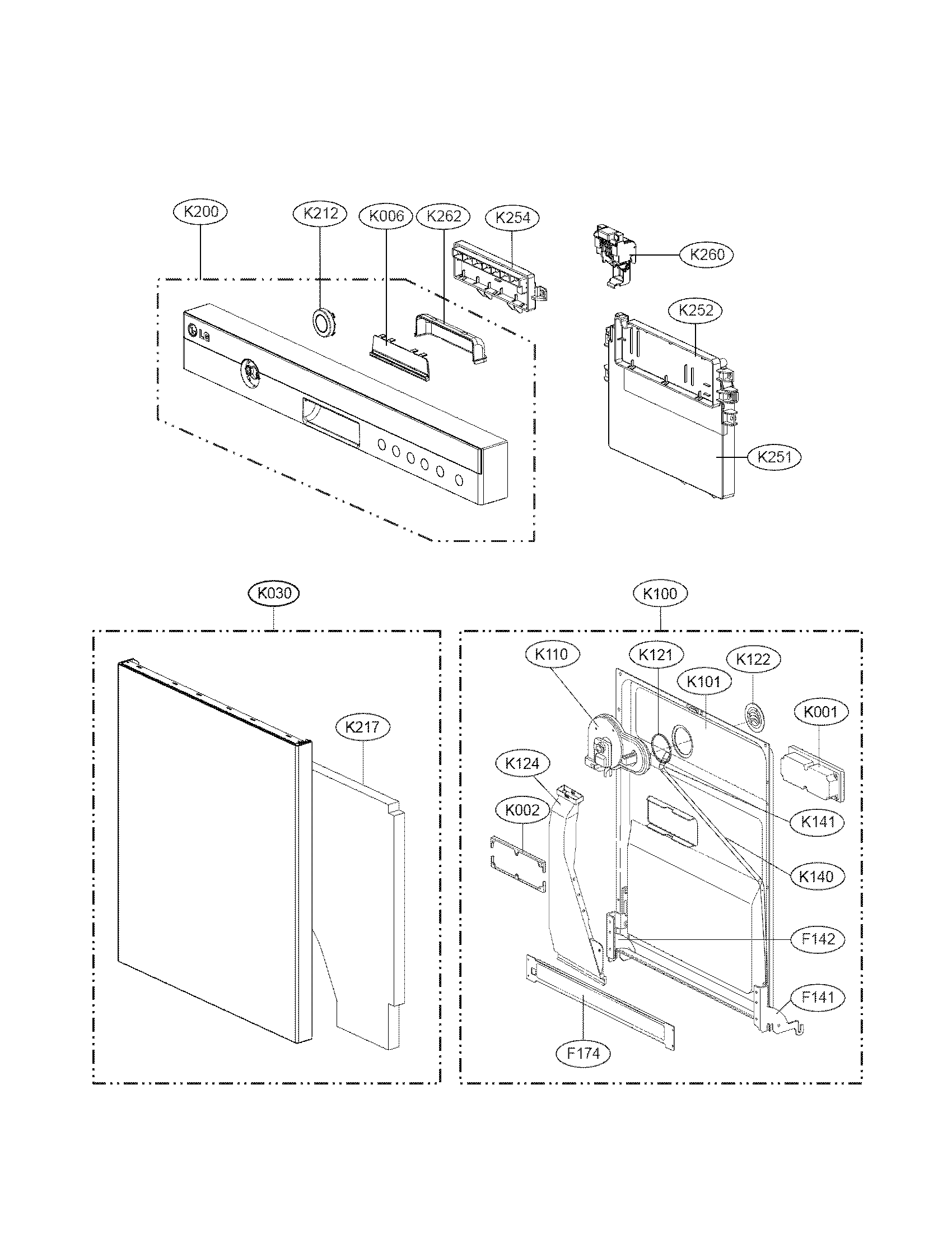 Panel/door assembly parts