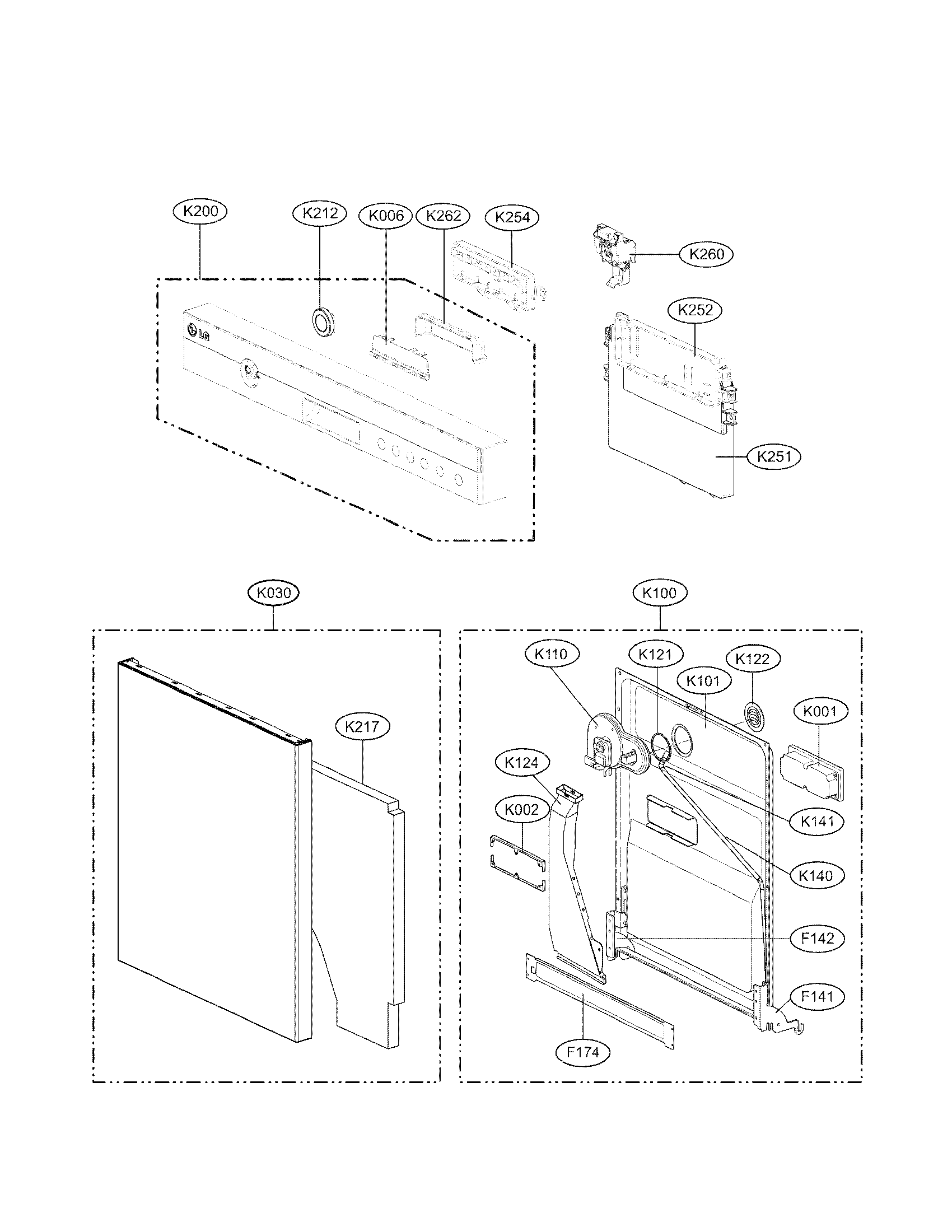 Panel/door assembly parts
