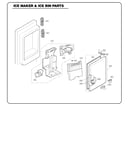 Ice maker and ice bin parts