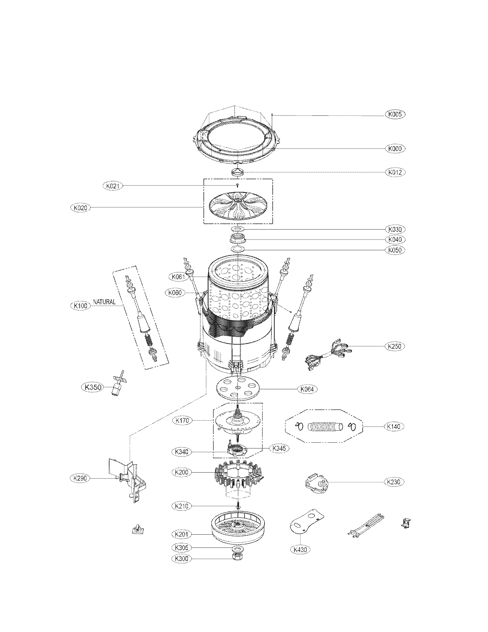 TUB ASSEMBLY PARTS