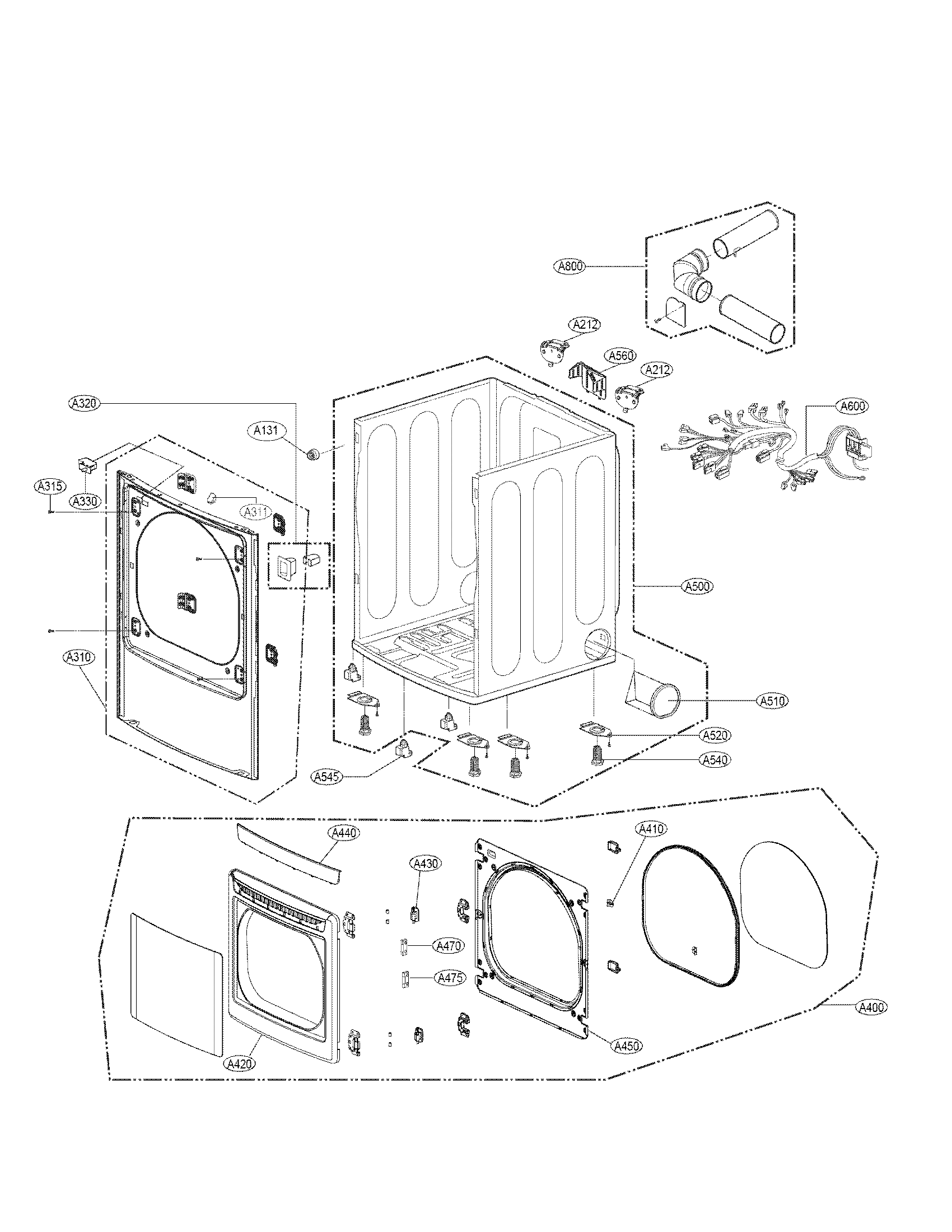 Cabinet and door assembly parts