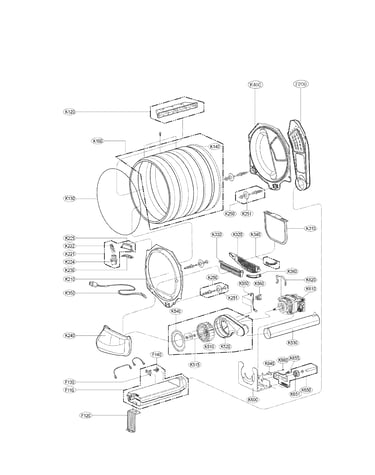 Drum and motor assembly parts