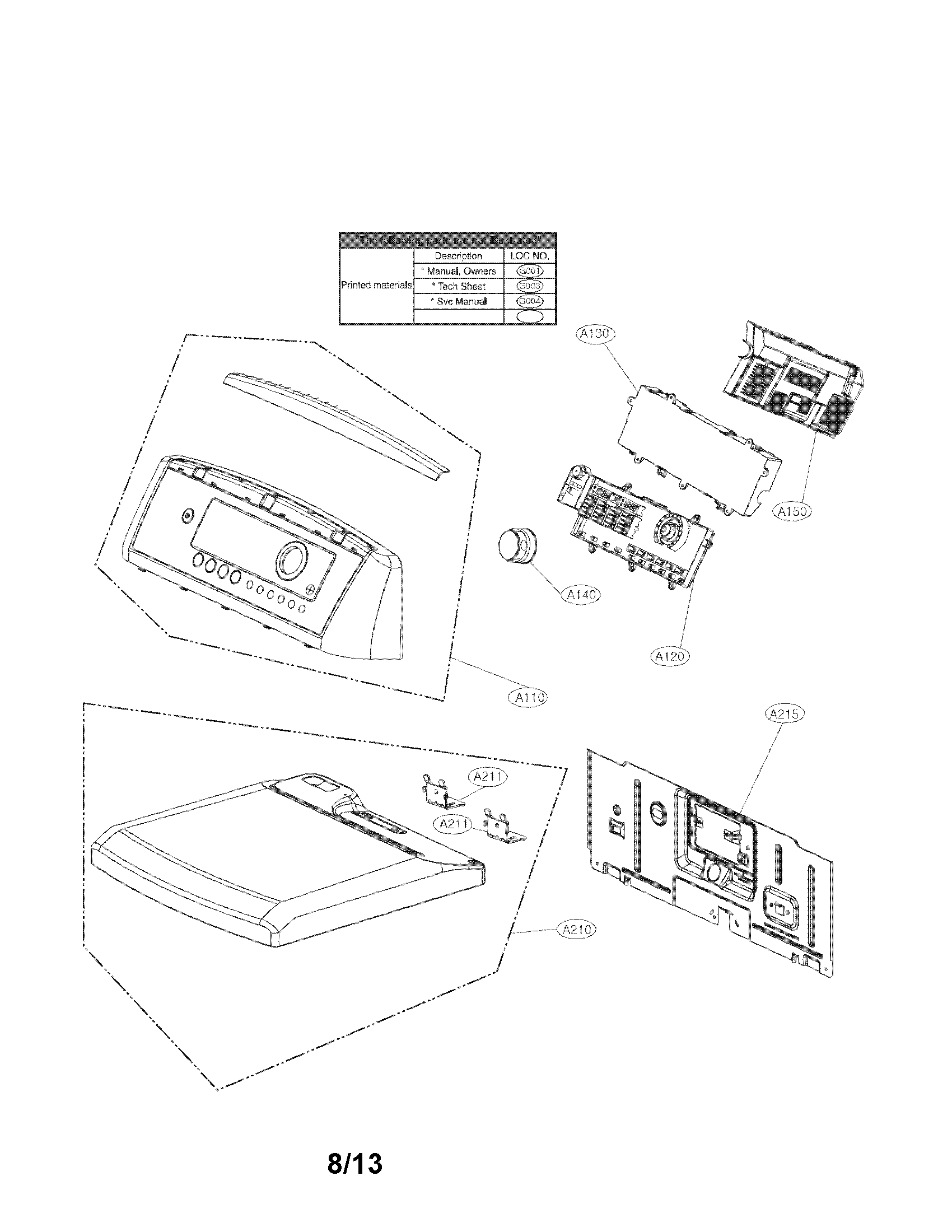 Control panel and plate assembly parts