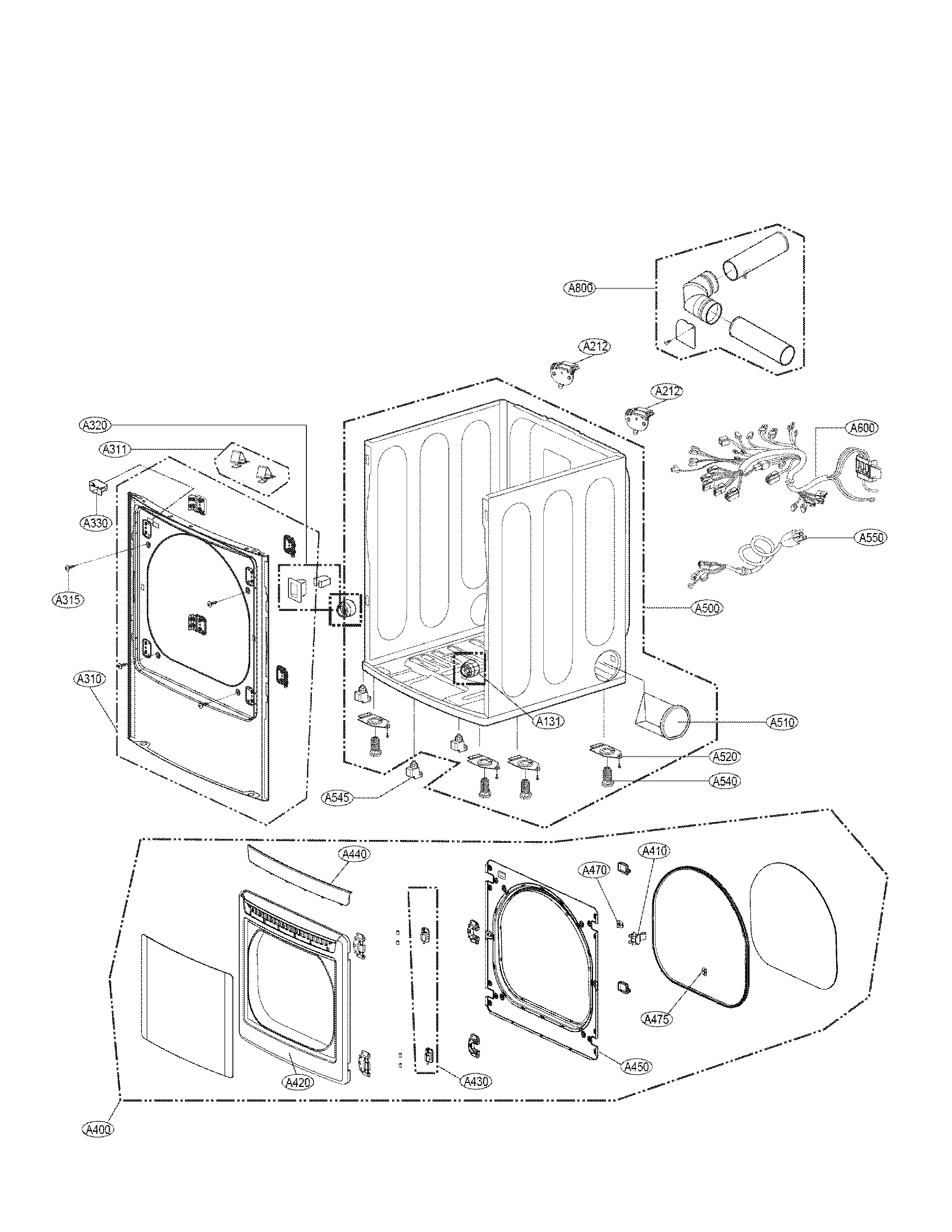 Cabinet and door assembly parts
