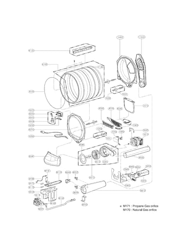 Drum and motor assembly parts