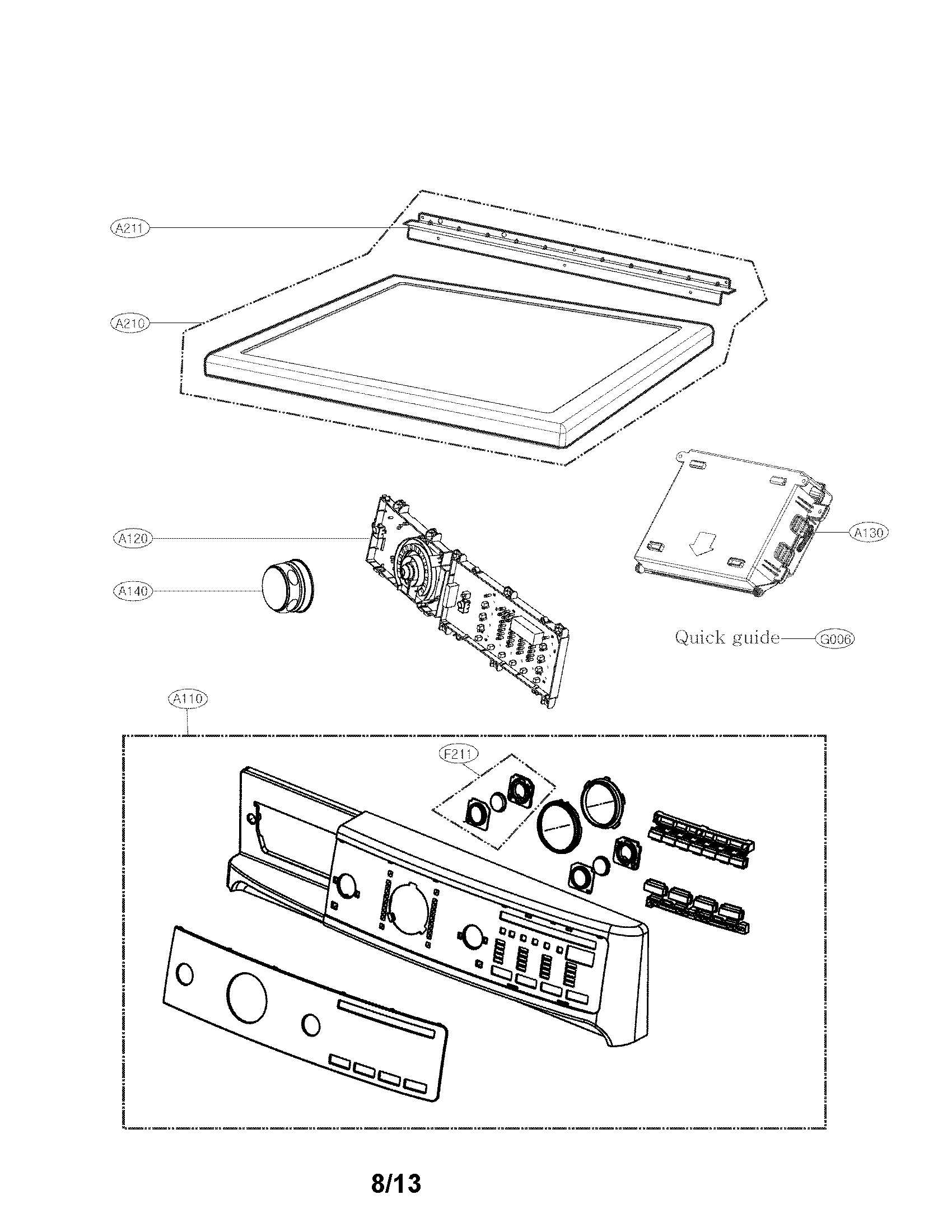 Control panel and plate assembly parts