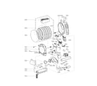 Kenmore Elite 79681072310 drum and motor assembly parts diagram