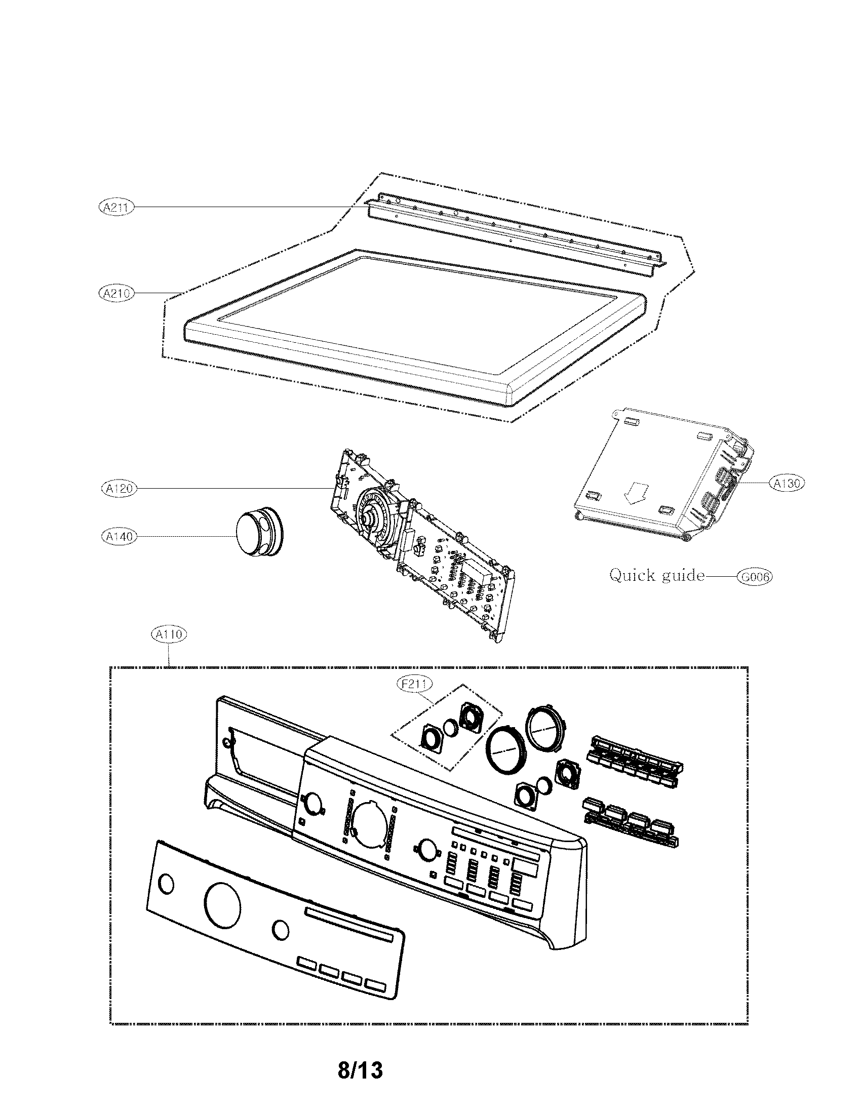 Control panel and plate assembly parts