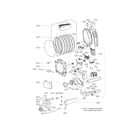 Kenmore Elite 79691072310 drum and motor assembly parts diagram