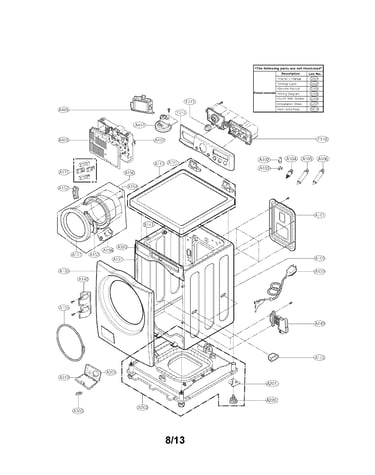 Cabinet and control panel assembly parts