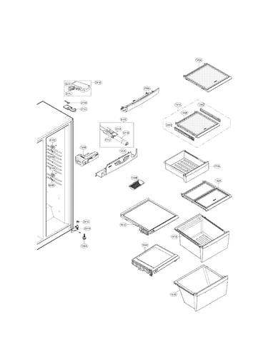 Refrigerator compartment parts