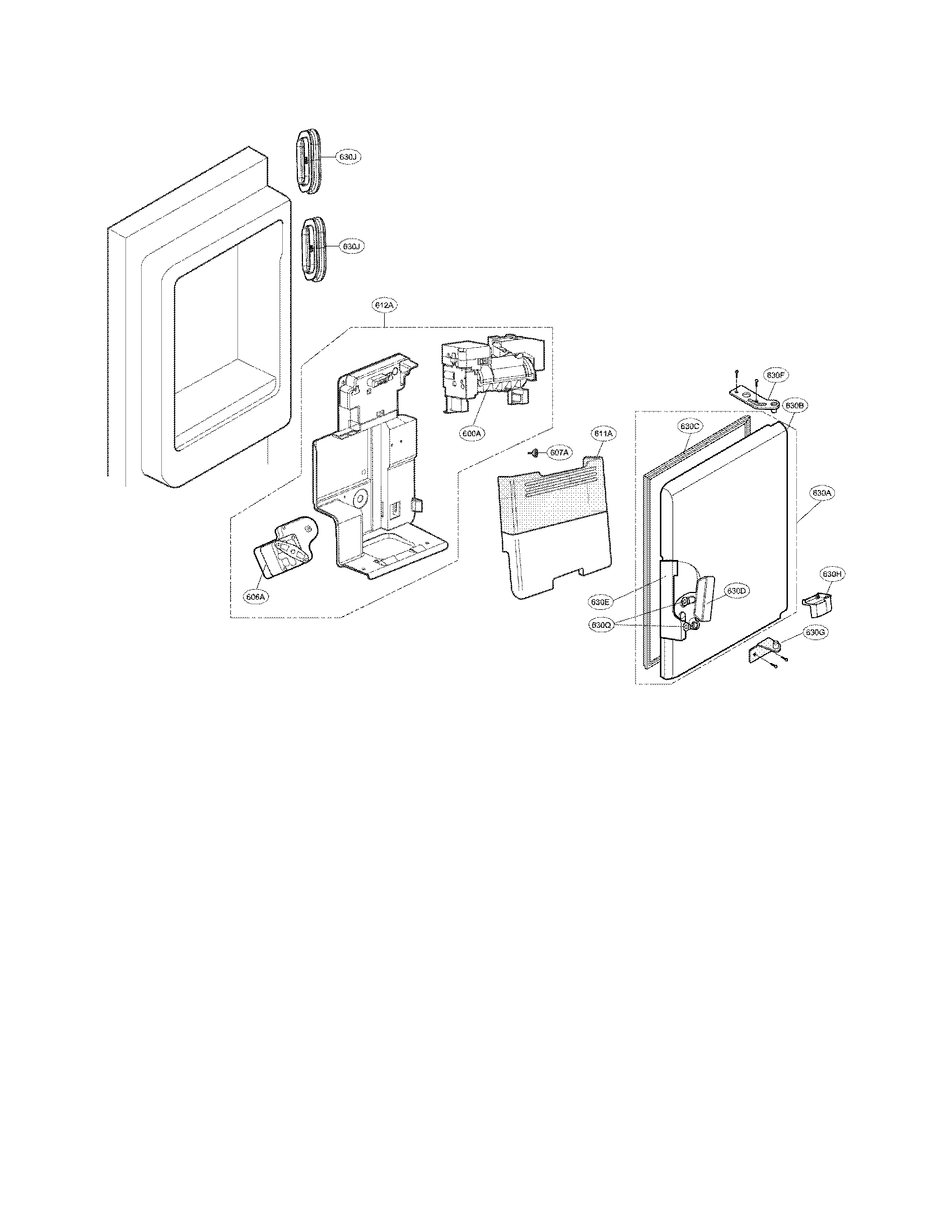 Ice maker and ice bin parts