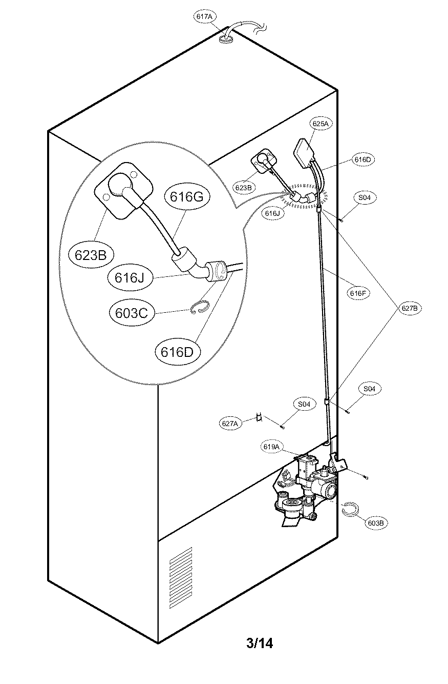 Value and water tube parts