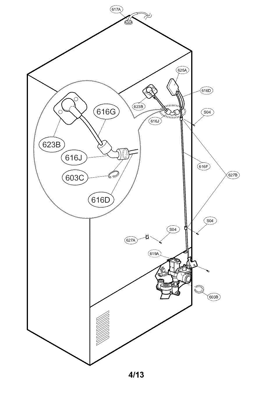 Value and water tube parts