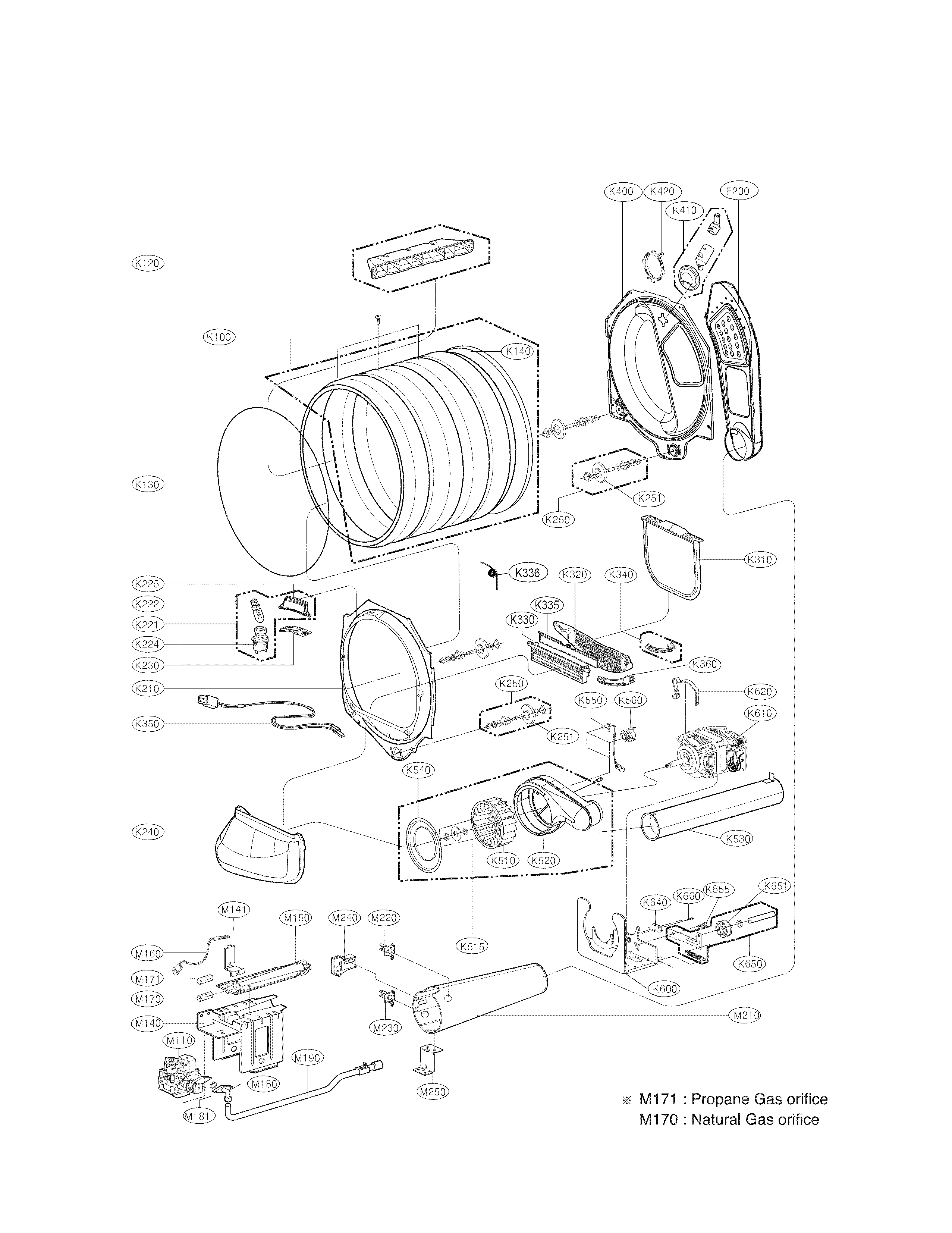 DRUM AND MOTOR ASSEMBLY PARTS