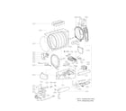 Kenmore Elite 79671622310 drum and motor assembly parts diagram
