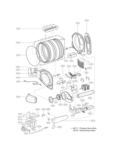 Drum and motor assembly parts