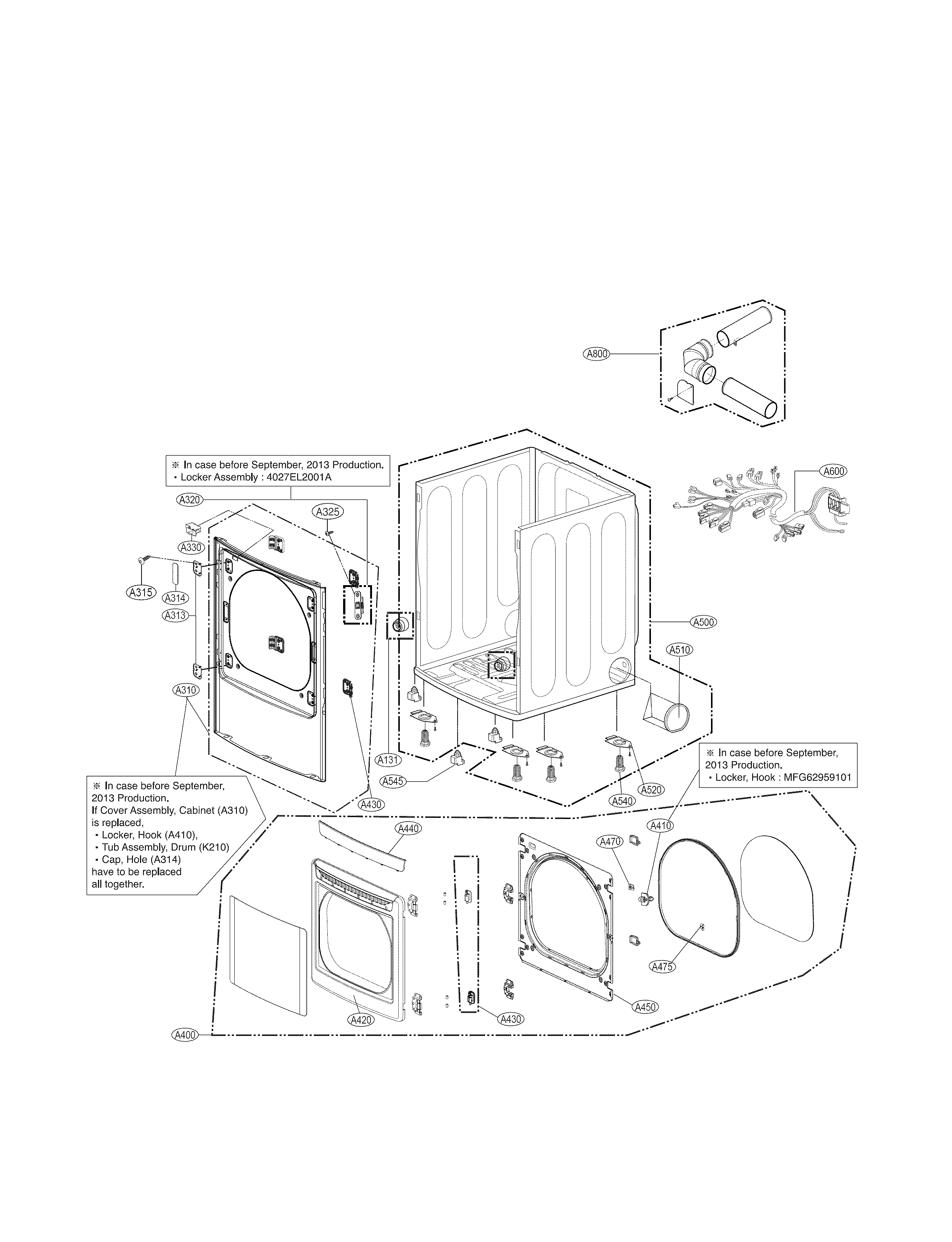 Cabinet and door parts