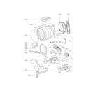 LG DLE1001W drum and motor parts diagram