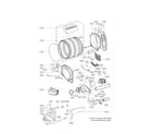 LG DLGX3251W drum and motor parts diagram