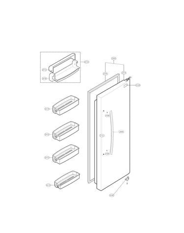Refrigerator door parts